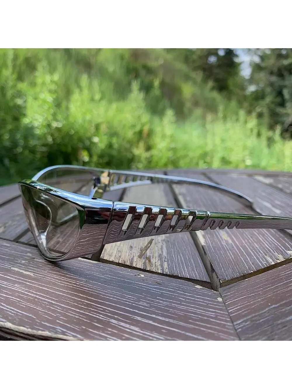 Cyber Grunge y2k 2000s Vented Sport futuristic style surfer silver clear